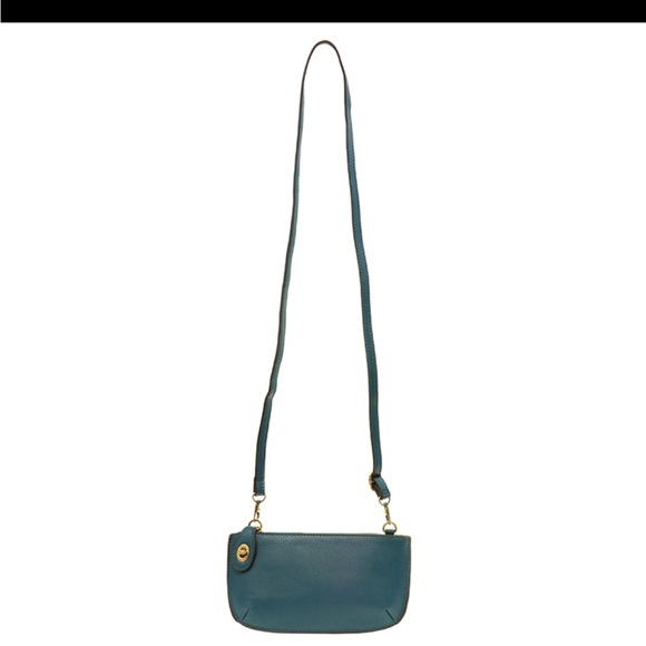 Joy Susan Teal Vegan Leather Mini Crossbody Bag Wristlet Clutch NWT - Picture 3 of 4